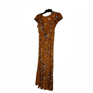 Patrons of Peace Mustard Floral Maxi Dress Coverup